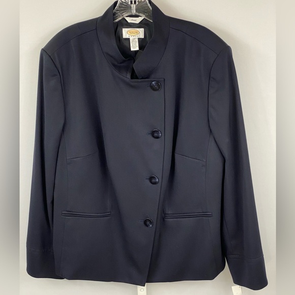 Talbots Jackets & Blazers - NWT Talbots Navy Wool and Lycra Asymmetrical Closure Blazer Jacket, 16W